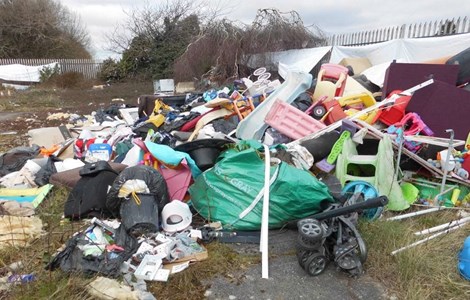 Flytipping contained building materials